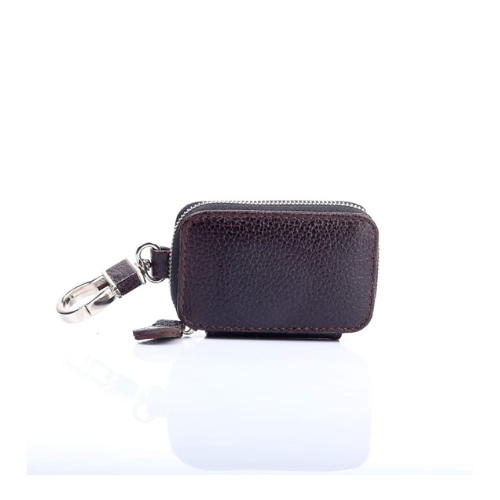 Leather Coin Purse and Key Chain | Ideana Light Brown / Stirrup